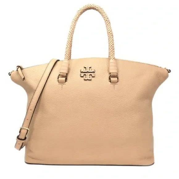 Tory Burch Taylor Beige pebbled Leather Crossbody handbag purse, new! Mini Miller Soft Crossbody Bag: Women main image 3
